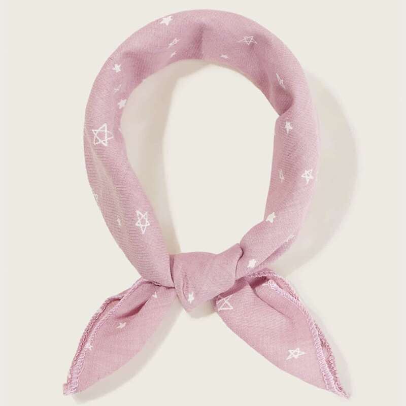 Star Pattern Bandana, Baby pink