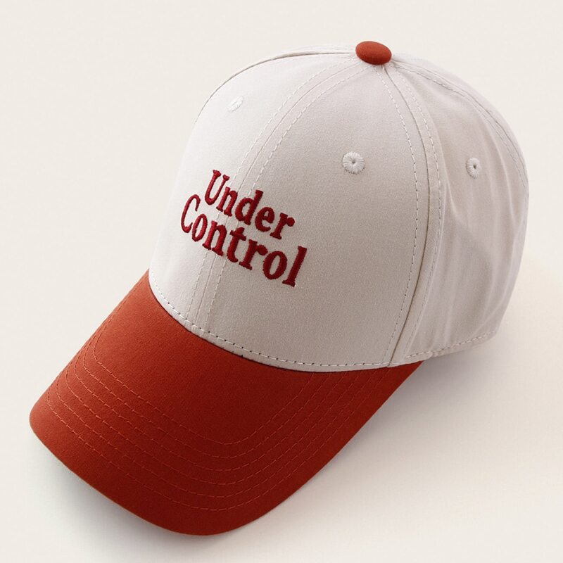 

Colorblock Letter Graphic Baseball Cap, Red and white