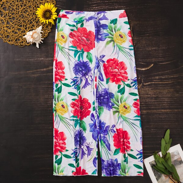 

Floral Pattern Beach Pants, Multicolor