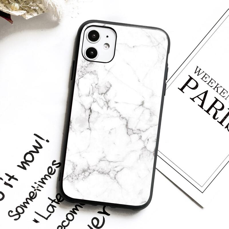 

Marble Pattern iPhone Case, White