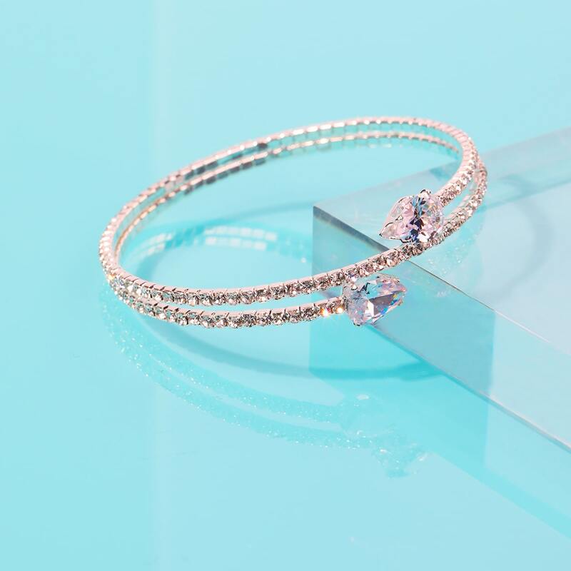 

1pc Rhinestone Bracelet, Silver