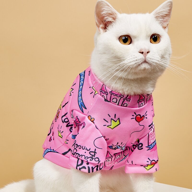 

Cartoon Graphic Pet Sweatshirt, Pink