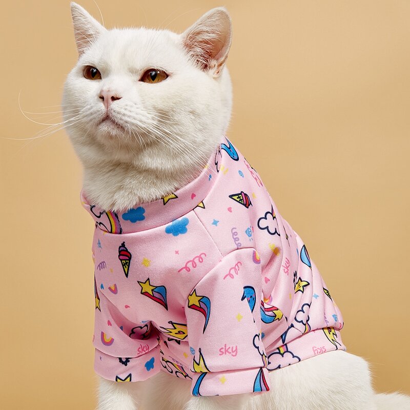 

Cartoon Graphic Pet Sweatshirt, Pink
