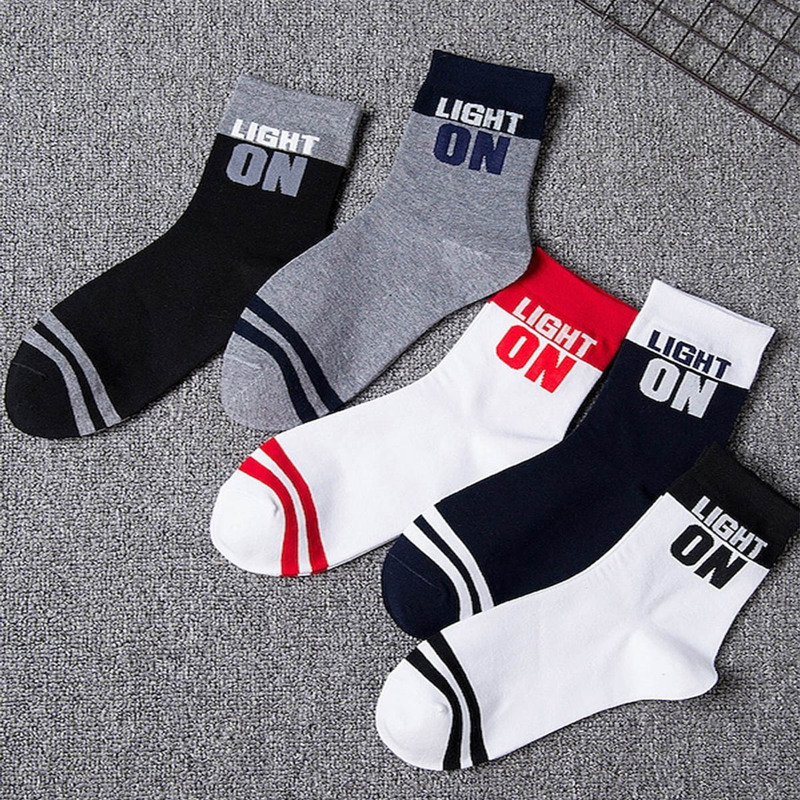 

Guys 5pairs Letter Crew Socks, Multicolor
