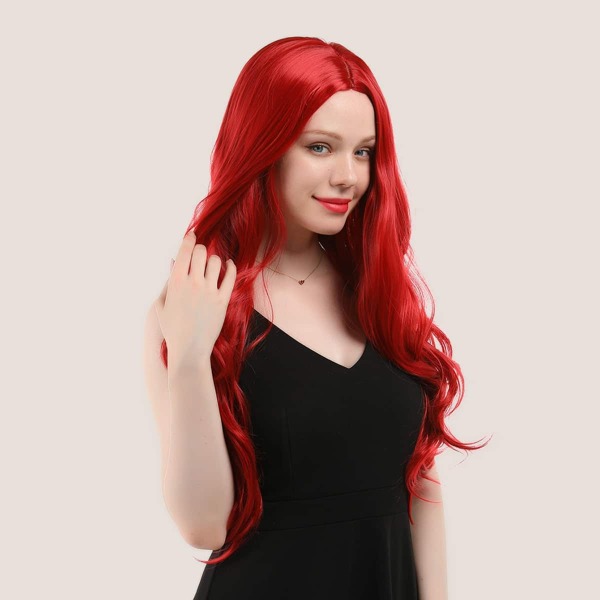

Natural Long Curly Wig, Red