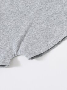 SHEIN EZwear 彈性腰素色機車短褲 - 淺灰色 - 查看 5