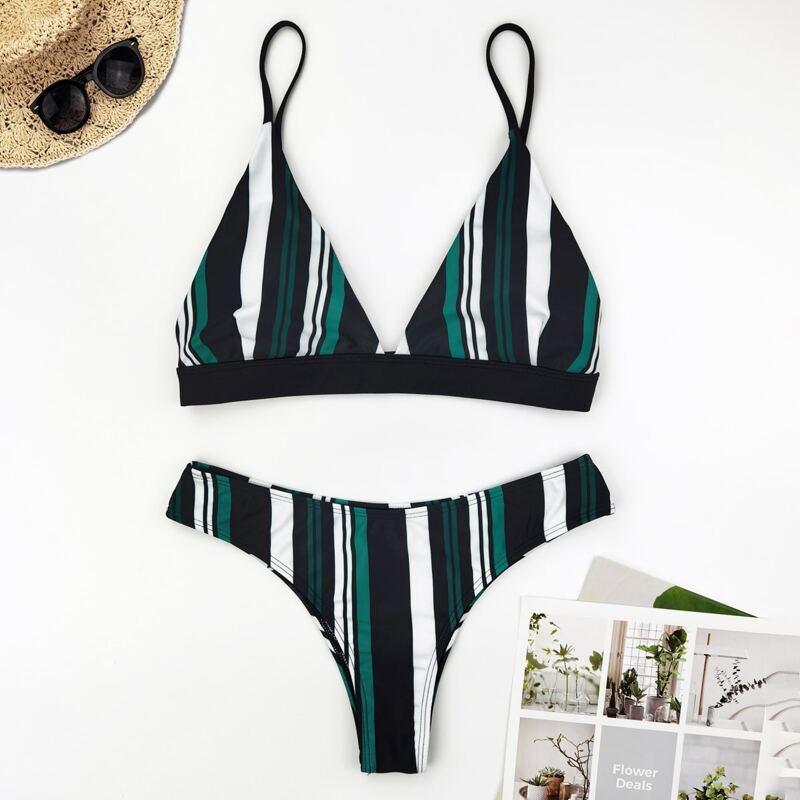 

Stripe Bikini Swimsuit, Multicolor