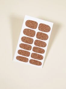 1 Hoja Pegatina De Uñas Brillante - Dorado - Ver 2