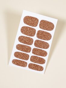 1 Hoja Pegatina De Uñas Brillante - Dorado - Ver 3