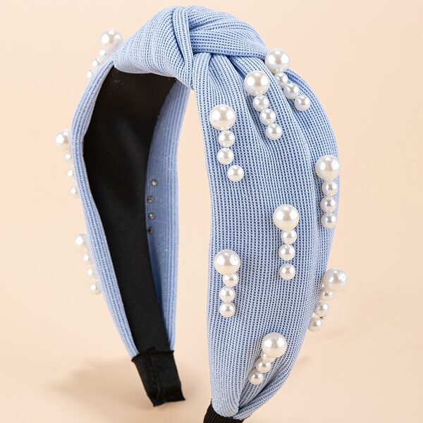 

Faux Pearl Decor Headband, Blue
