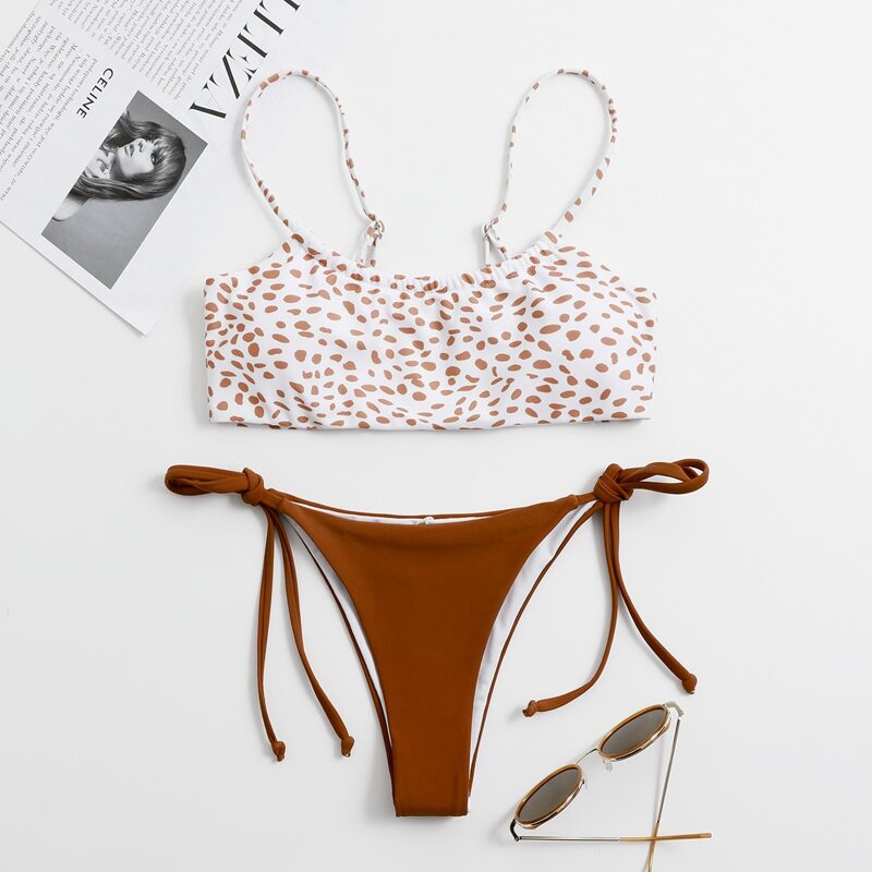 

Dalmatian Tie Side Bikini Swimsuit, Multicolor