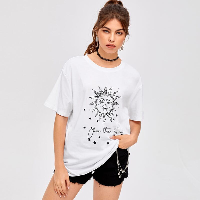 

Letter Sun Graphic Tee, White