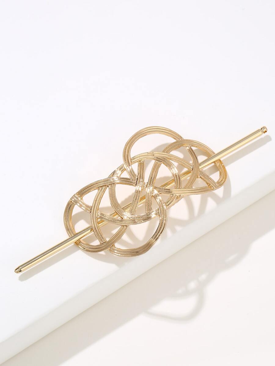Hollow Out Hair Pin Royal Hair Bun Hair Bun Maker Bun Hair Piece Hair Styling Pins, School Stuff - Gold - View 1