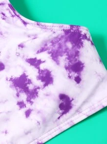 3packs Tween Girl Tie Dye Bikini Set Summer Beach - Lilac Purple - View 4