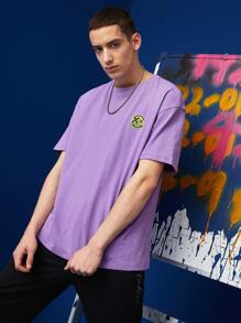 Manfinity VCAY Top con estampado de dibujos animados - Morado - Ver 2