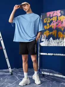 GENTILAND 男士落肩上衣 - 淺藍色 - 查看 3