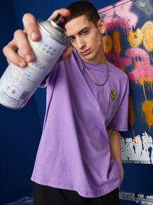 Manfinity VCAY Top con estampado de dibujos animados - Morado - Ver 4