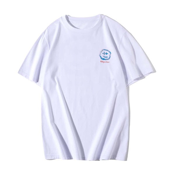 

Men Cartoon And Slogan Graphic Tee, White