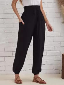 EMERY ROSE Quần Túi màu trơn Boho - màu đen - Xem 1