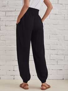 EMERY ROSE Quần Túi màu trơn Boho - màu đen - Xem 2