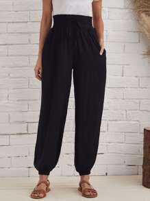 EMERY ROSE Quần Túi màu trơn Boho - màu đen - Xem 5