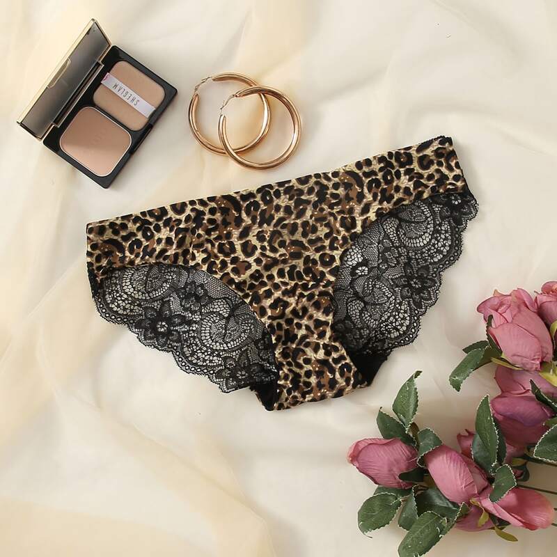 

Leopard Floral Lace Panty, Multicolor