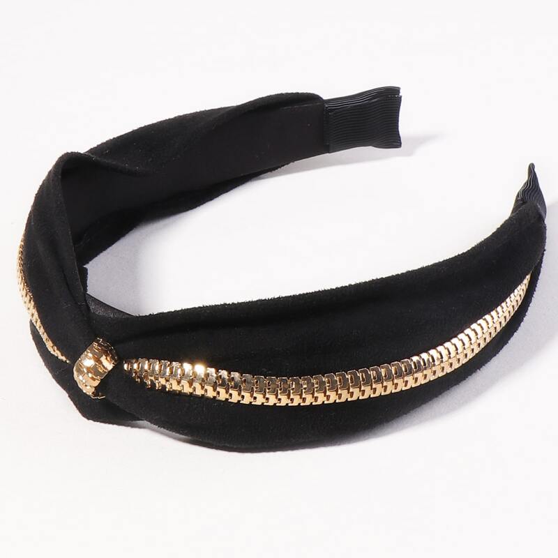 

Metal Chain Decor Hair Hoop, Black
