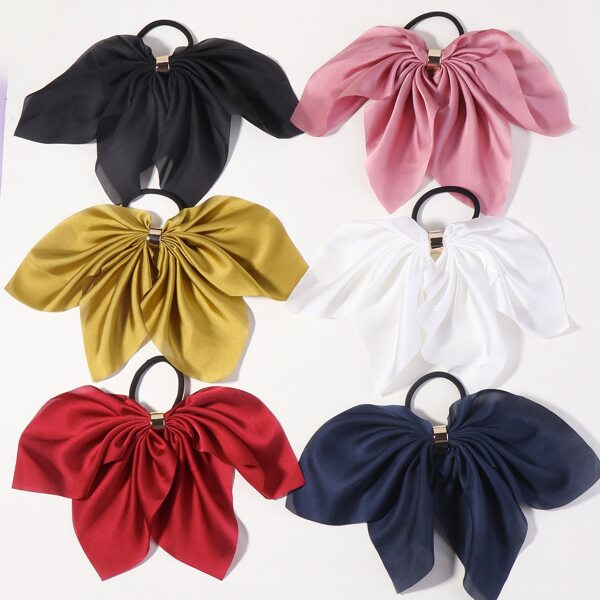 

6pcs Bow Knot Decor Hair Tie, Multicolor