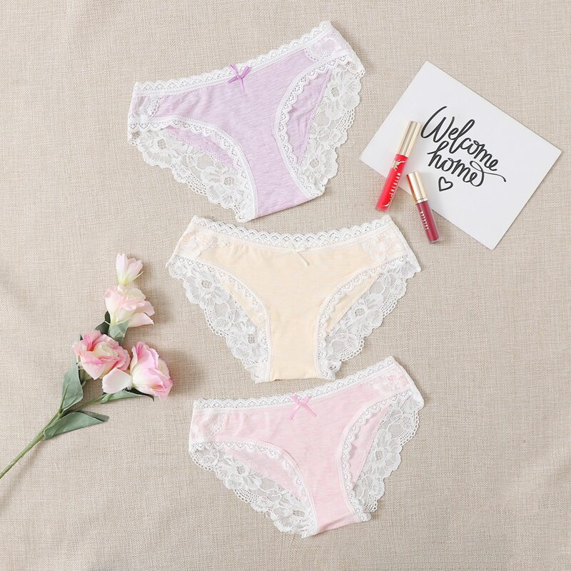 

3pack Lace Trim Panty Set, Multicolor