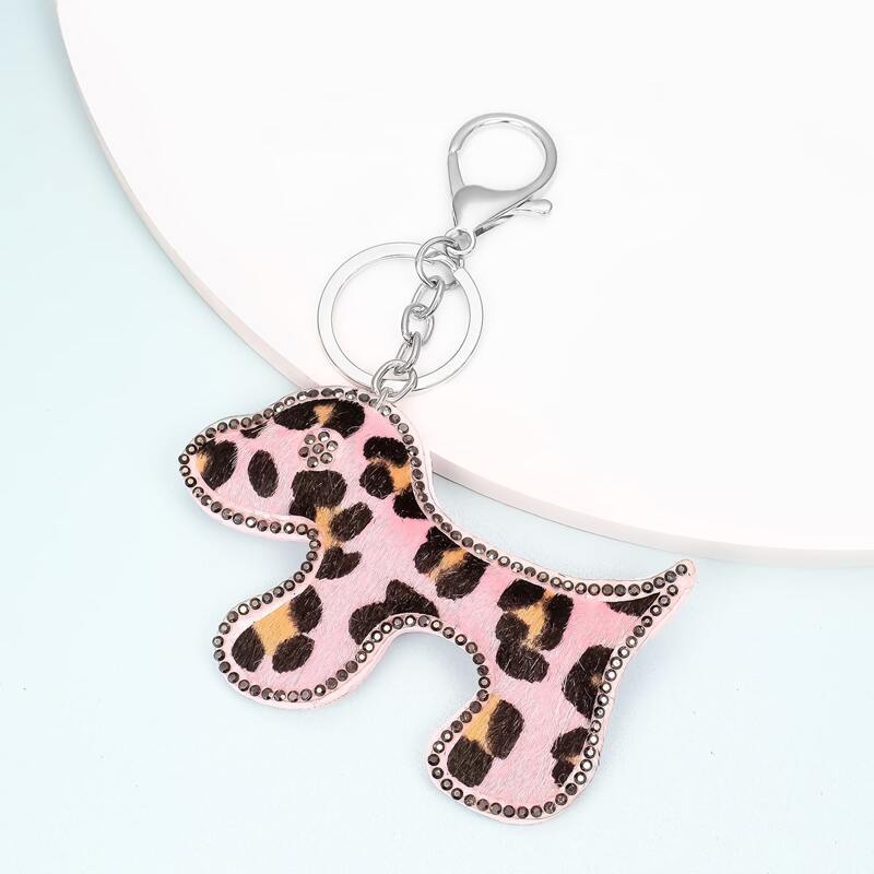 

Dog Charm Keychain, Pink