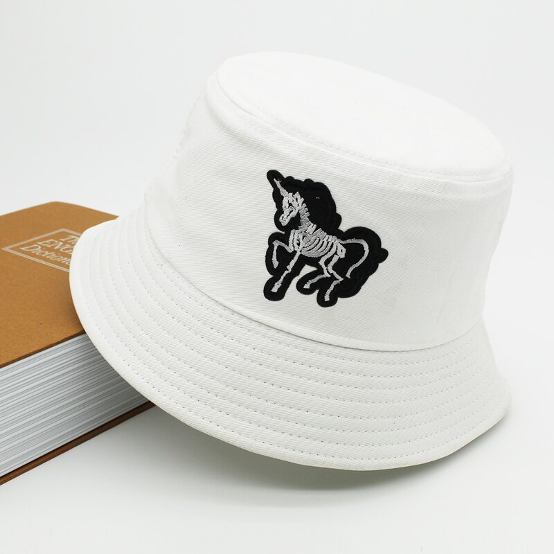 

Guys Cartoon Embroidery Bucket Hat, White