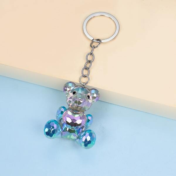 

Bear Charm Keychain, Blue