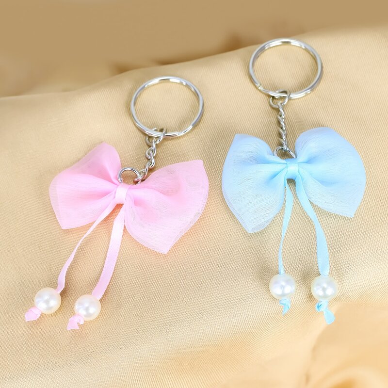 

2pcs Bow Knot Charm Keychain, Multicolor