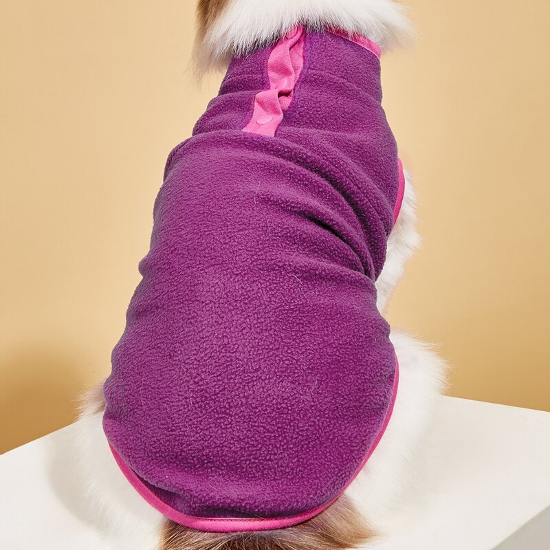 

Button Detail Plush Pet Tank Top, Purple