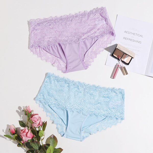 

2pack Plus Floral Lace Panty Set, Multicolor