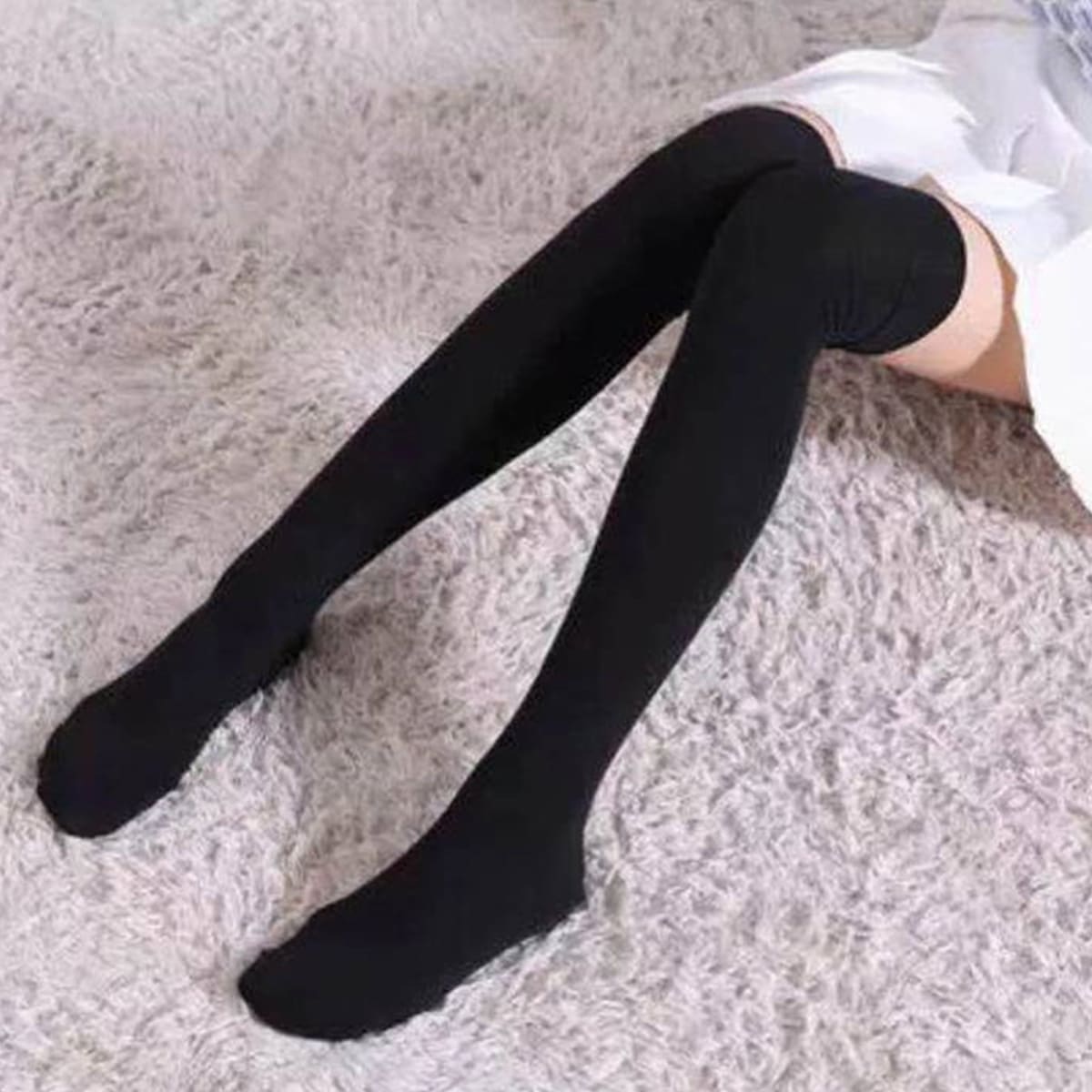 

1pair Over The Knee Socks, Black