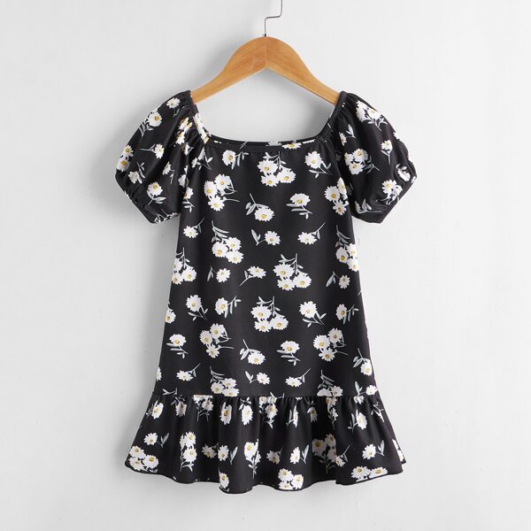 

Toddler Girls Floral Ruffle Hem Smock Dress, Multicolor