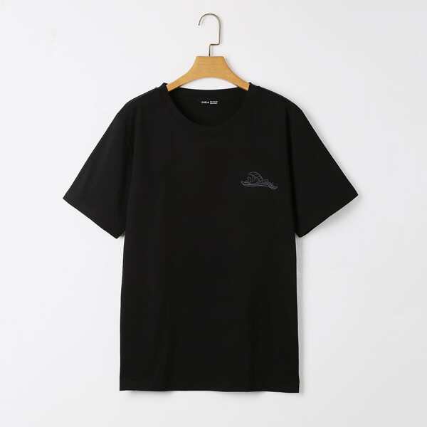 

Men Graphic Print Short Sleeve Tee, Black