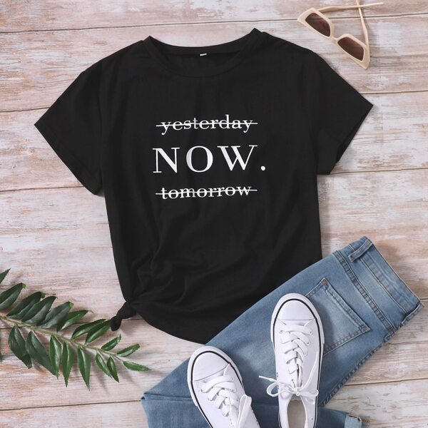 

Letter Graphic Tee, Black