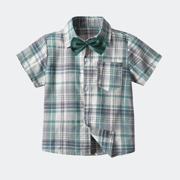 

Toddler Boys Bow Neck Plaid Shirt, Multicolor