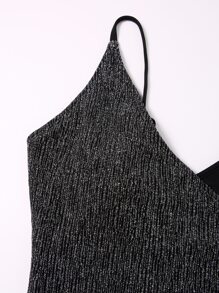 Glitter One Piece Swimsuit, For Summer Beach Vacation - Black - View 4