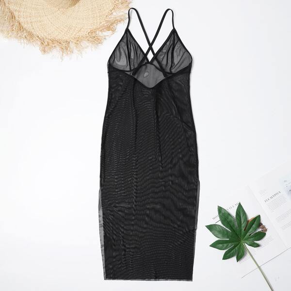 

Mesh Cami Cover Up, Black