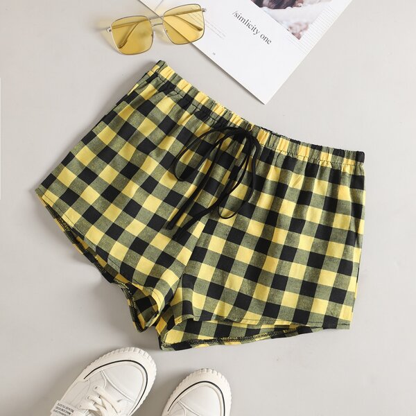 

Gingham Knot Front Shorts, Multicolor