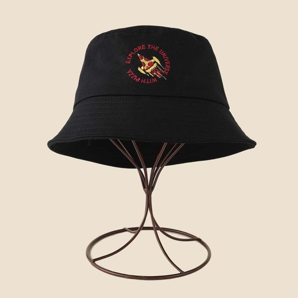 

Letter Graphic Bucket Hat, Black