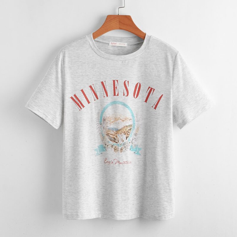 

Letter Graphic Tee, Light grey