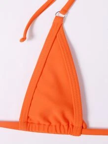 迷你三角丁字褲比基尼套裝 - 橘色 - 查看 4