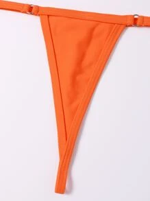迷你三角丁字褲比基尼套裝 - 橘色 - 查看 5