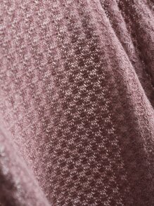 SHEIN EZwear 大碼華夫格針織吊帶上衣和緊身褲套裝 - 藕粉色 - 查看 6