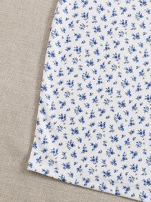 SHEIN MOD Cottagecore Vestido ajustado fruncido con tira pecho con fruncido floral - Blanco - Ver 5