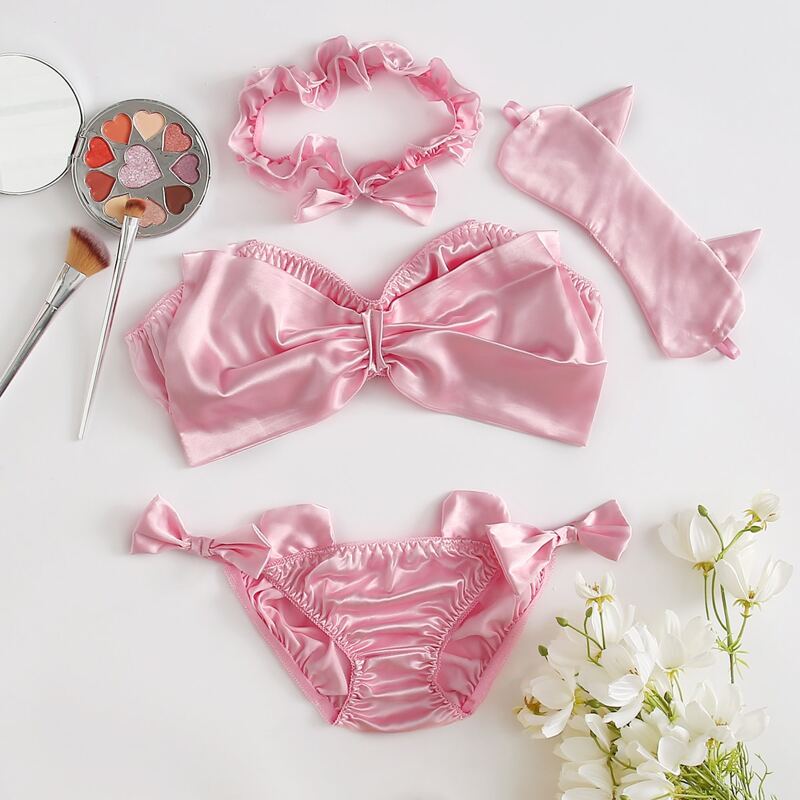 

Bow Front Lingerie Set Without Robe, Baby pink
